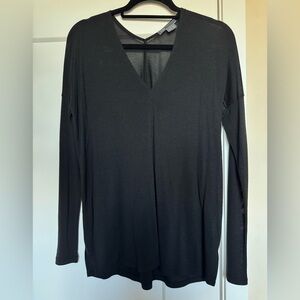 Vince Relaxed Dolman Black V-Neck Women's Top XS